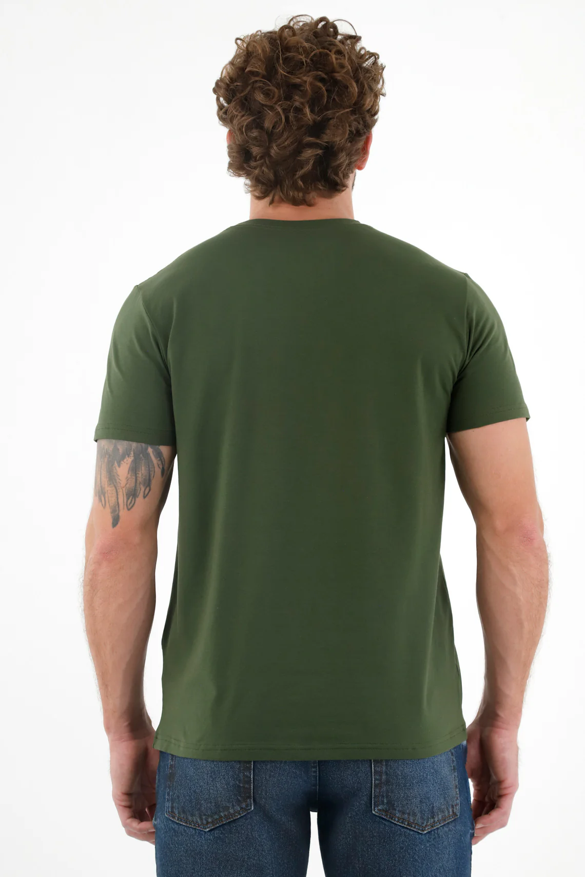 Men's Green Crew Neck T-Shirt - Image 4