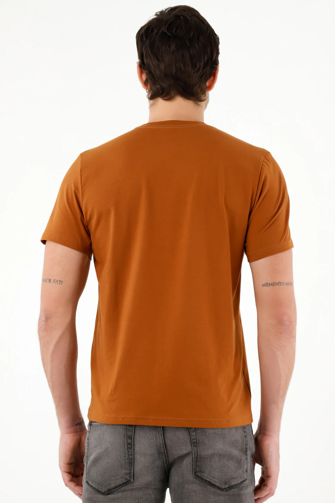 Men's Brown T-Shirt with Front Pocket - Image 4