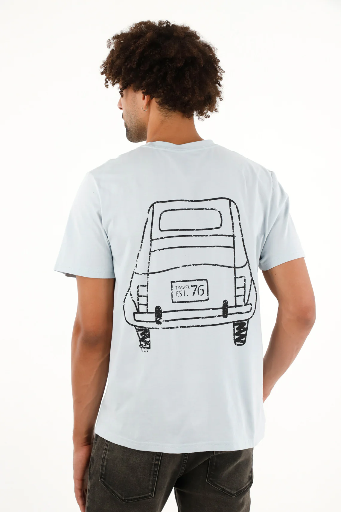 Men's Blue Patch Pocket T-Shirt - Image 4