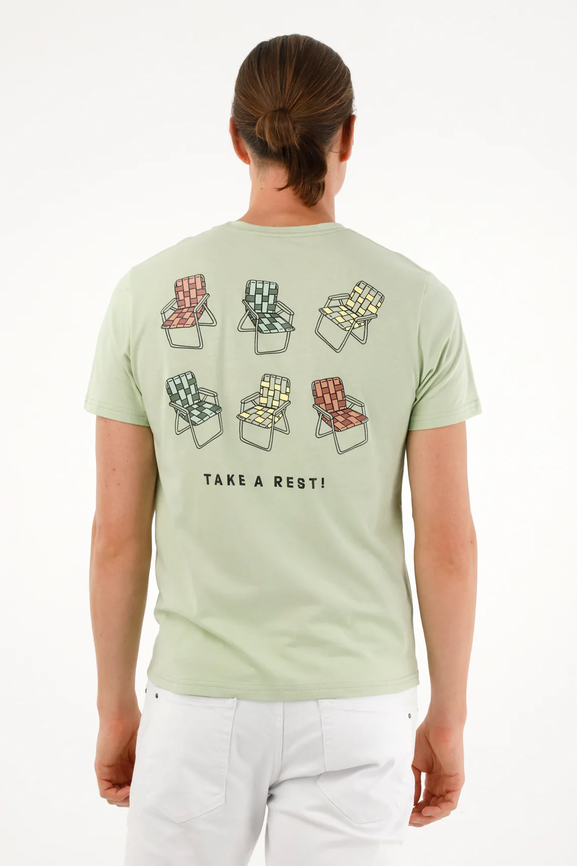 Men's Green Graphic Back T-Shirt - Image 2