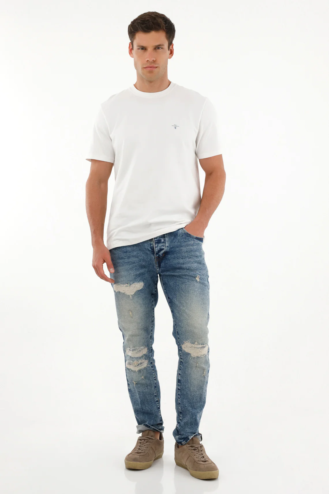 Men's Lucky Wolf Graphic White T-Shirt - Image 2