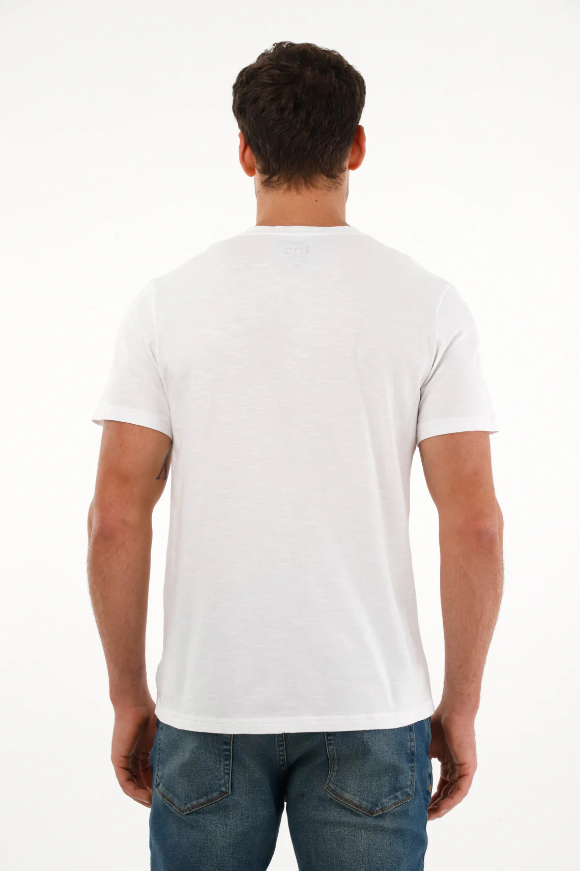 Men's White V-Neck T-Shirt - Image 4