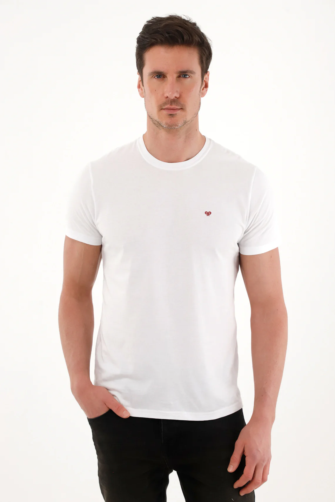 Men's White Back Print T-Shirt