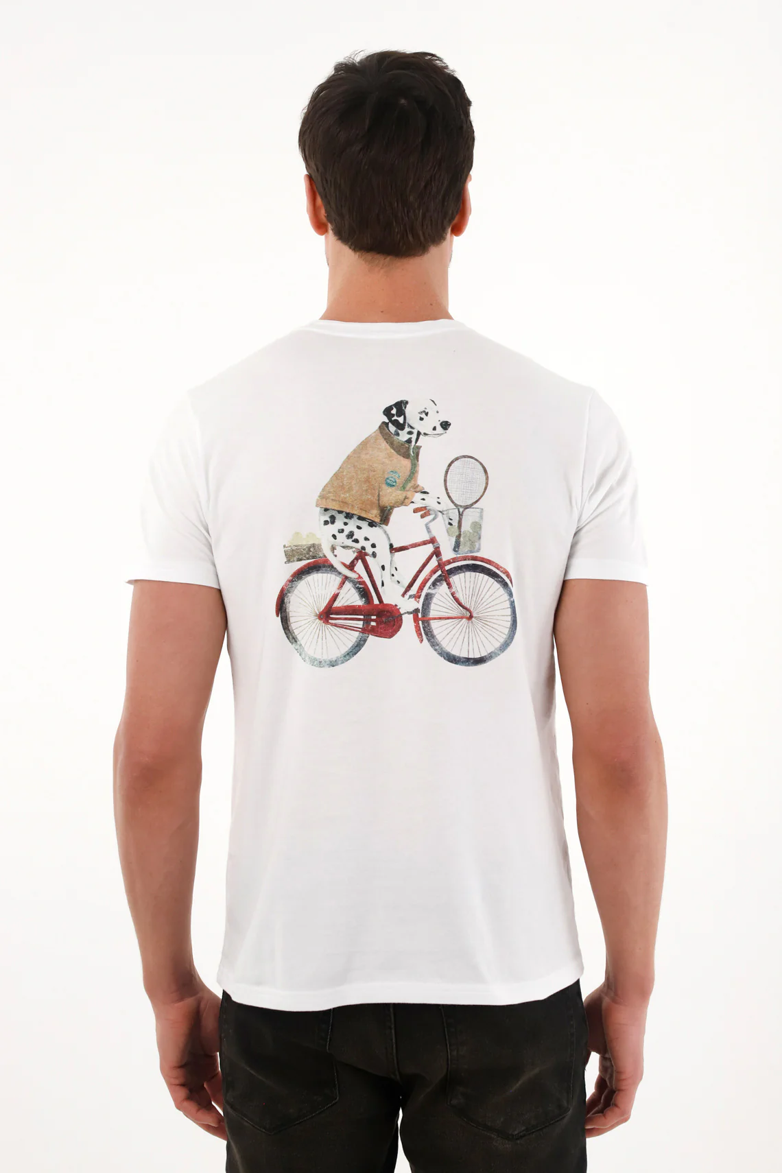 Men's White Back Print T-Shirt - Image 2