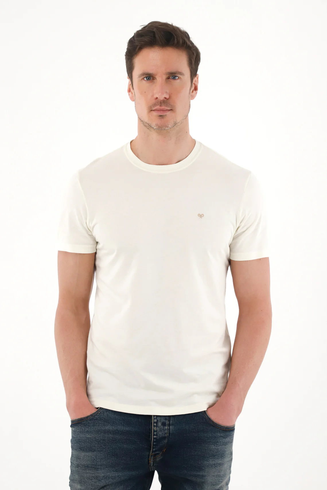Men's Cream Back Print T-Shirt