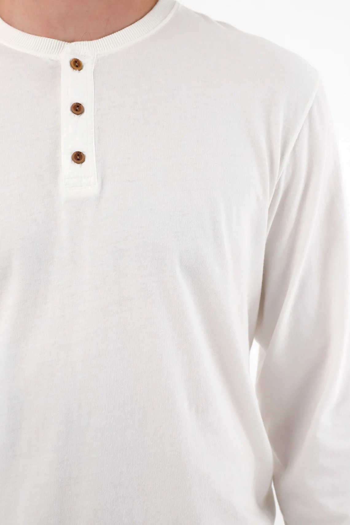 Men's Long Sleeve Button-Up Shirt in Cream - Image 2