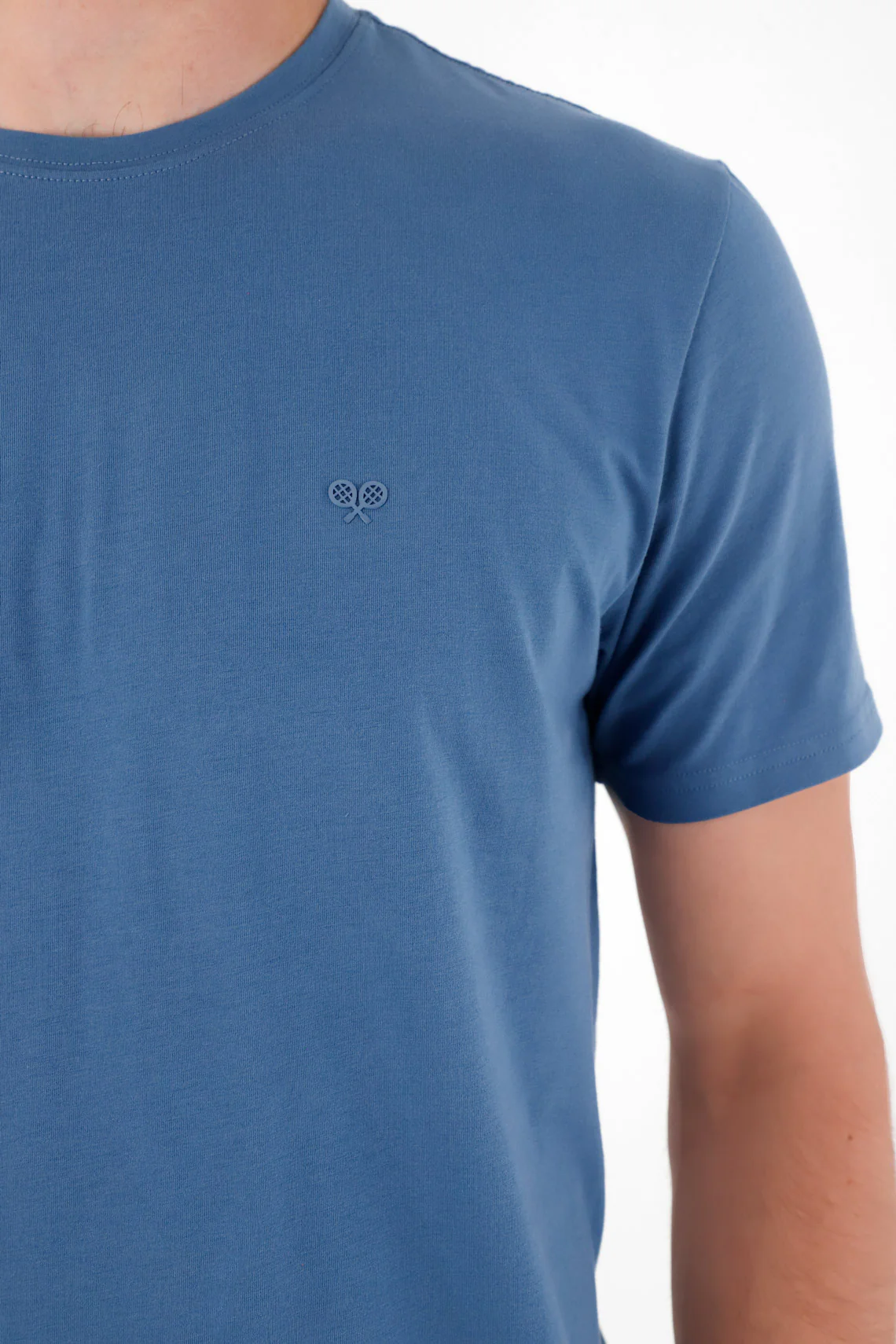 Blue Printed Racquet T-Shirt for Men - Image 2