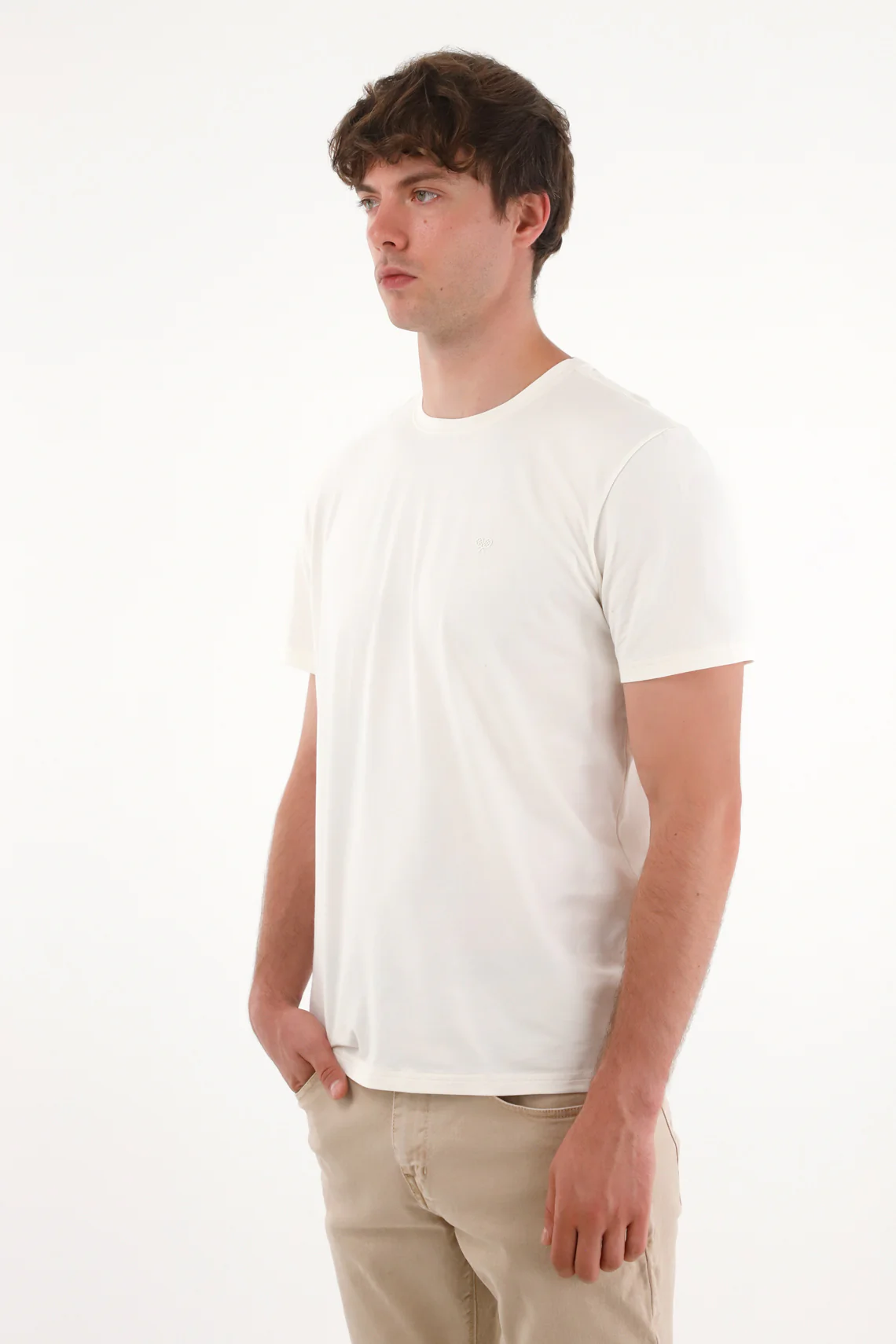 Men's Cream Graphic Tennis T-Shirt - Image 3