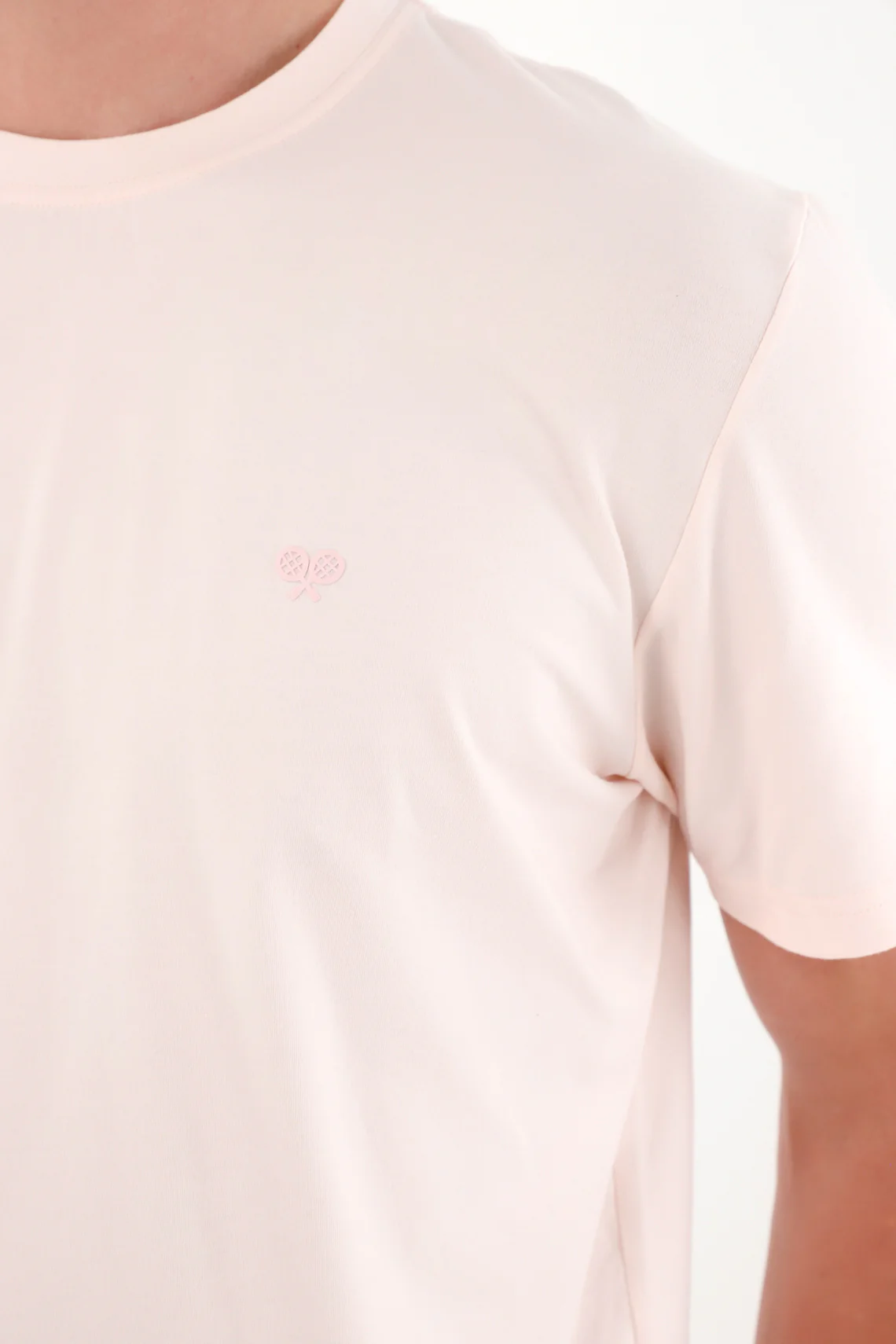 Pink Mini Print Basic T-Shirt for Men - Image 2