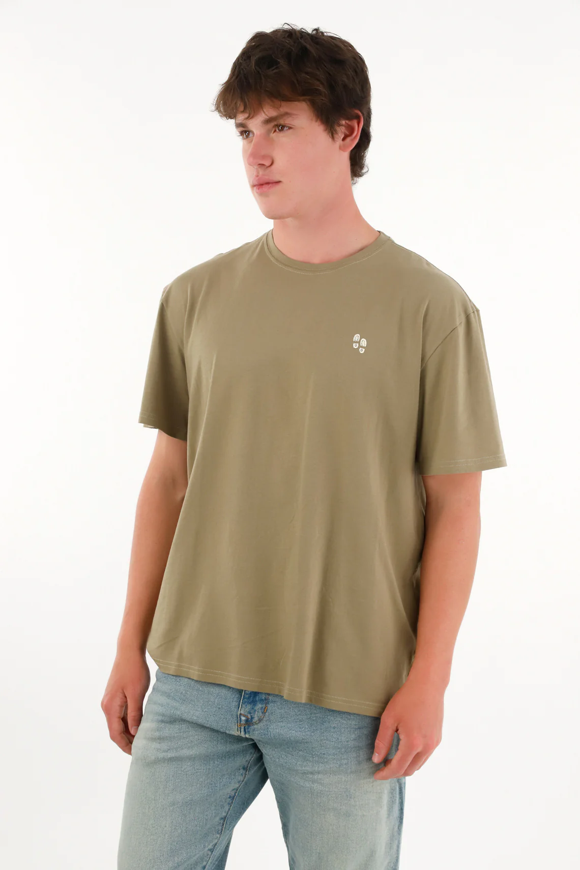 Men's Basic Green Graphic Tee with Back Print - Image 3