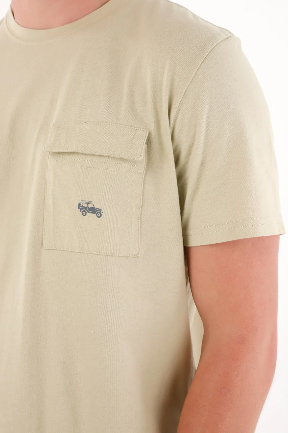 Men's Brown Pocket Tee with Heart Print - Image 2