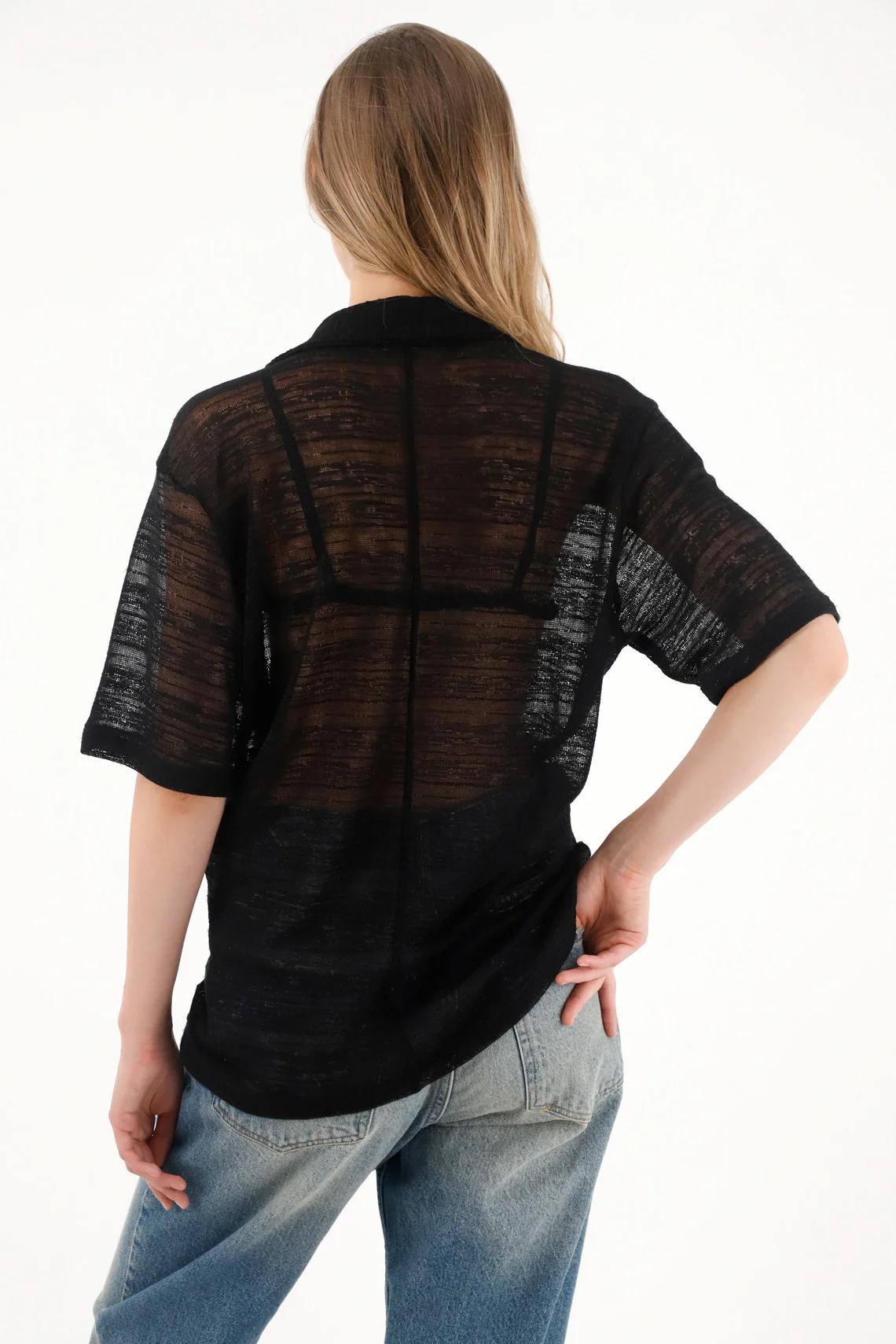 Women's Black Sheer Shirt - Image 4