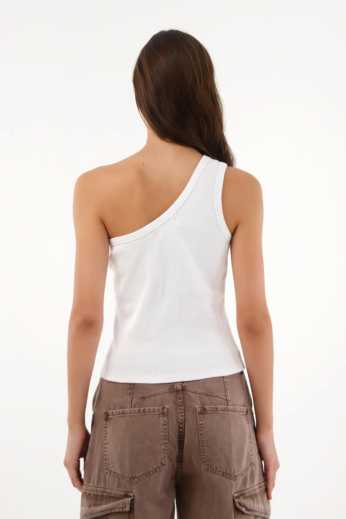 Women's White One-Shoulder Top - Image 2