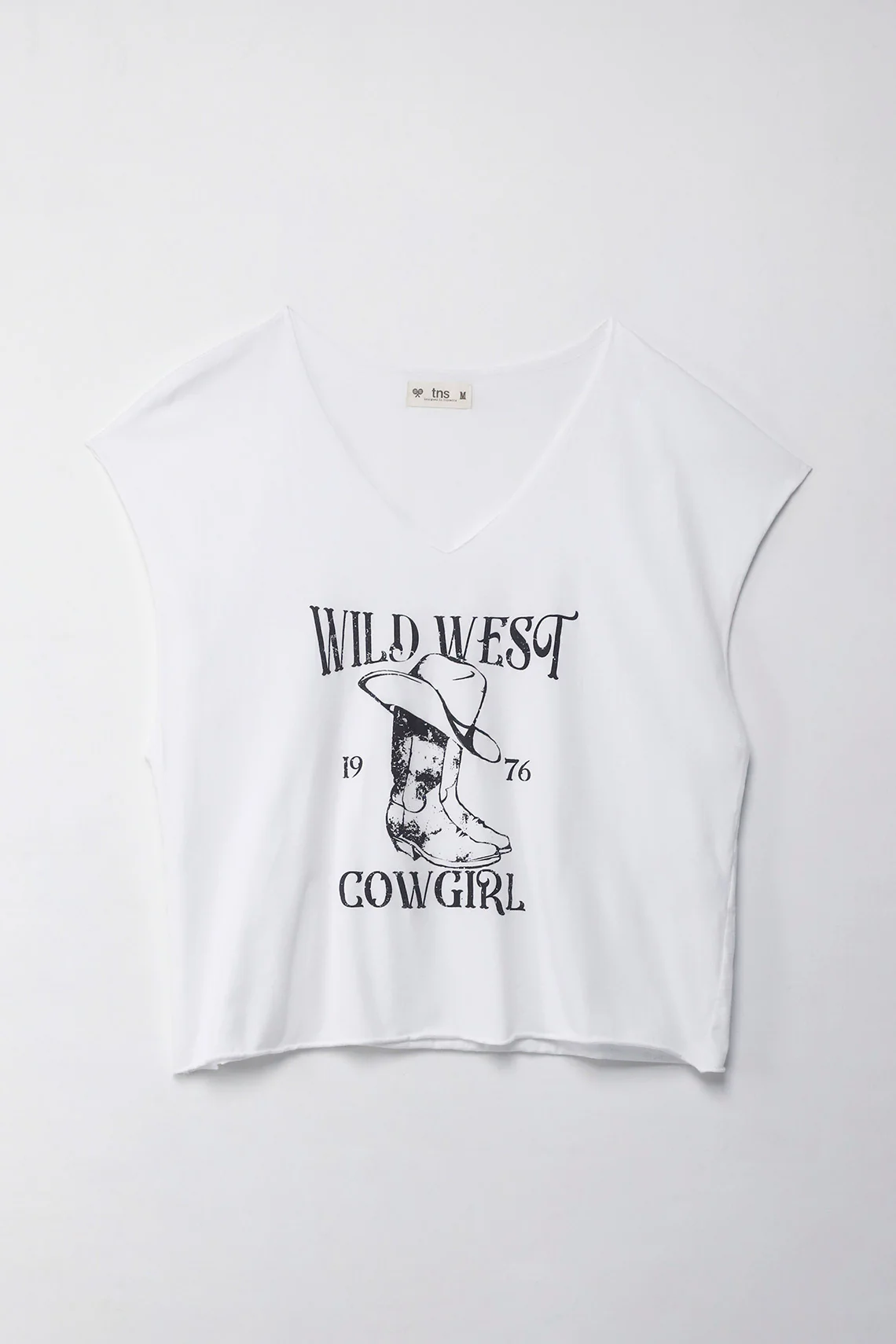 Women's White Boxy Fit Sleeveless T-Shirt