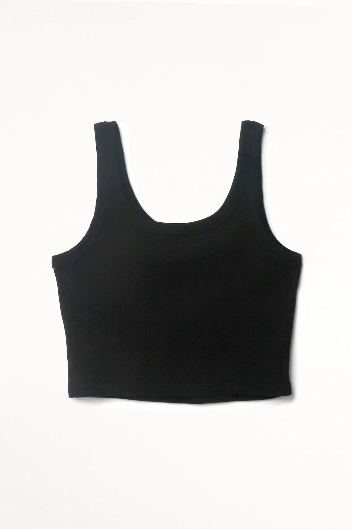 Women's Black Ribbed Crop Top - Image 2
