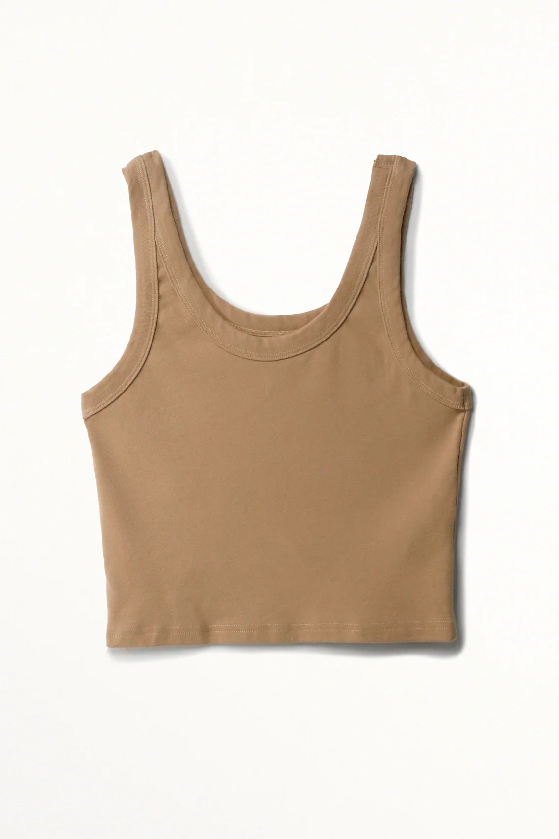 Women's Crop Ribbed Top in Cream