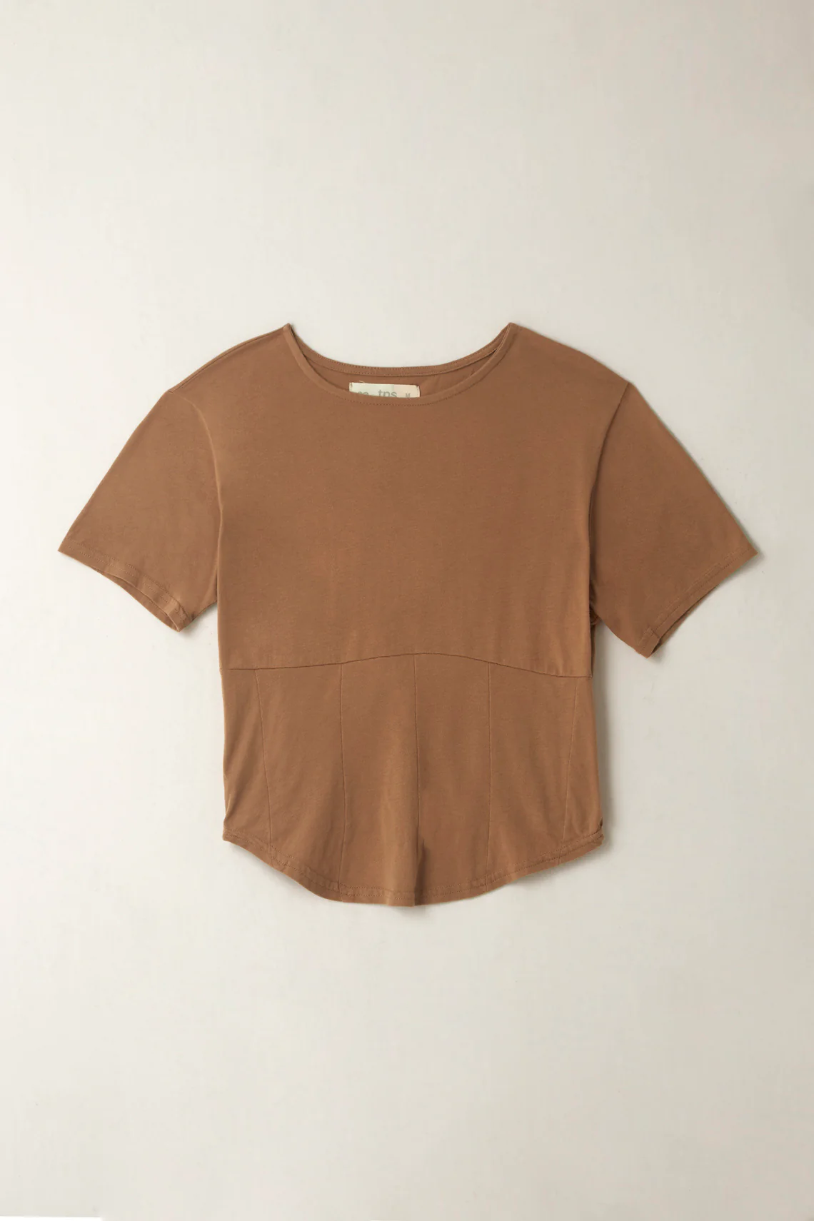 Women's Brown Corset-Style T-Shirt