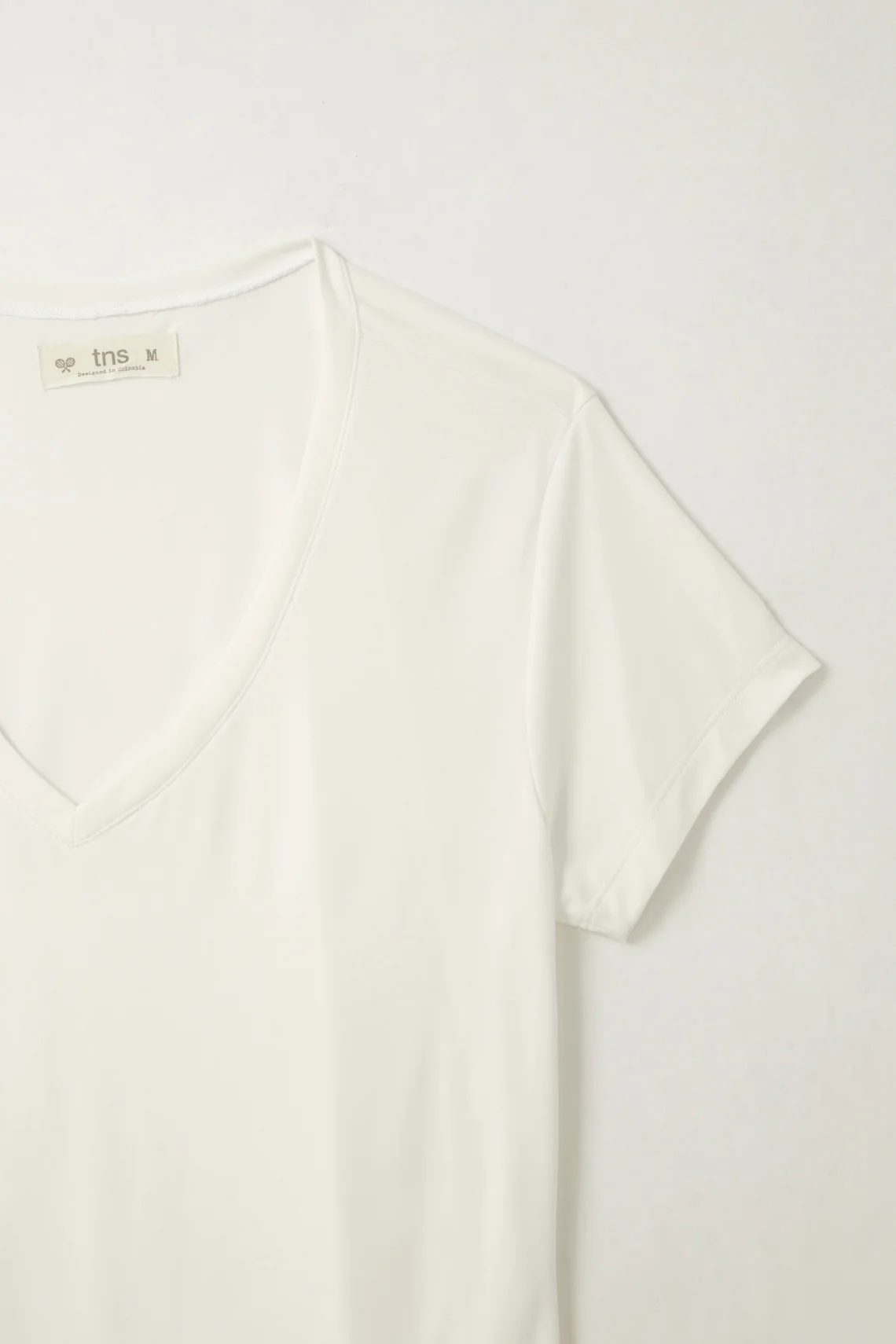 Women's Cream V-Neck T-Shirt - Image 3