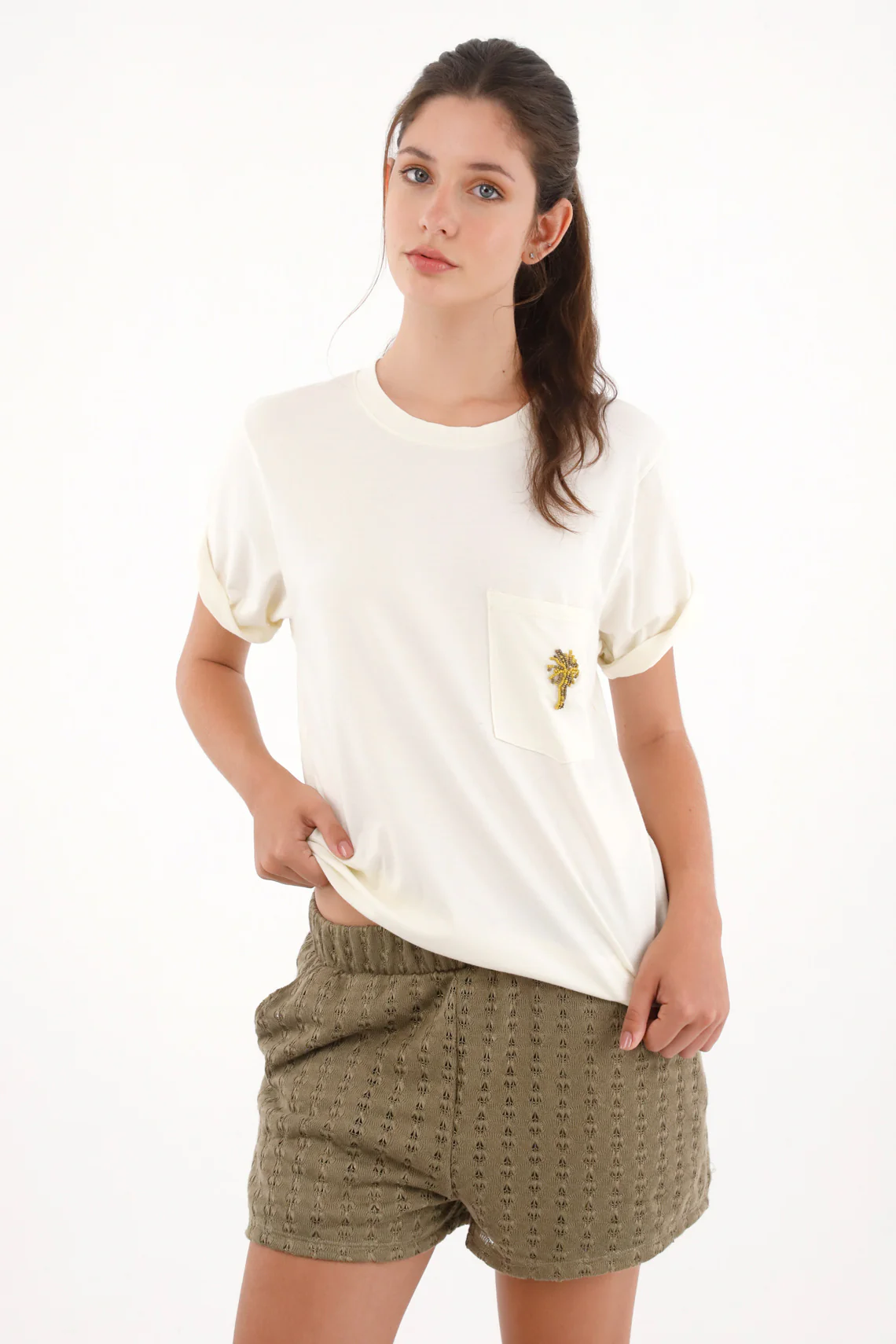Women's 100% Cotton Pocket T-Shirt