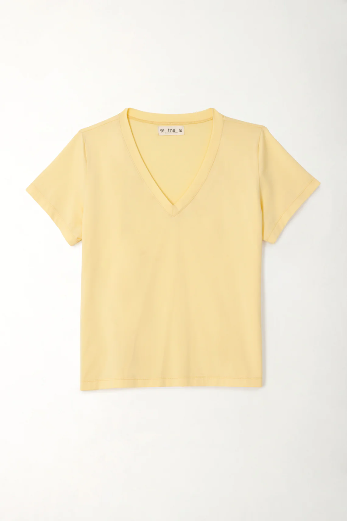 Women's Yellow V-Neck Basic T-Shirt