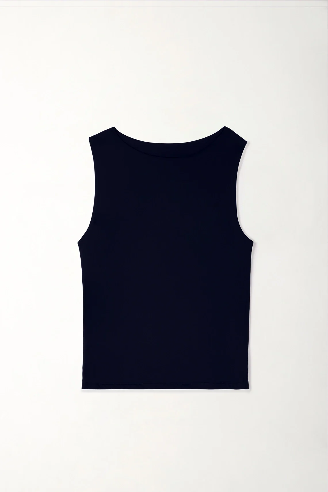 Black Sleeveless Fitted T-Shirt for Women