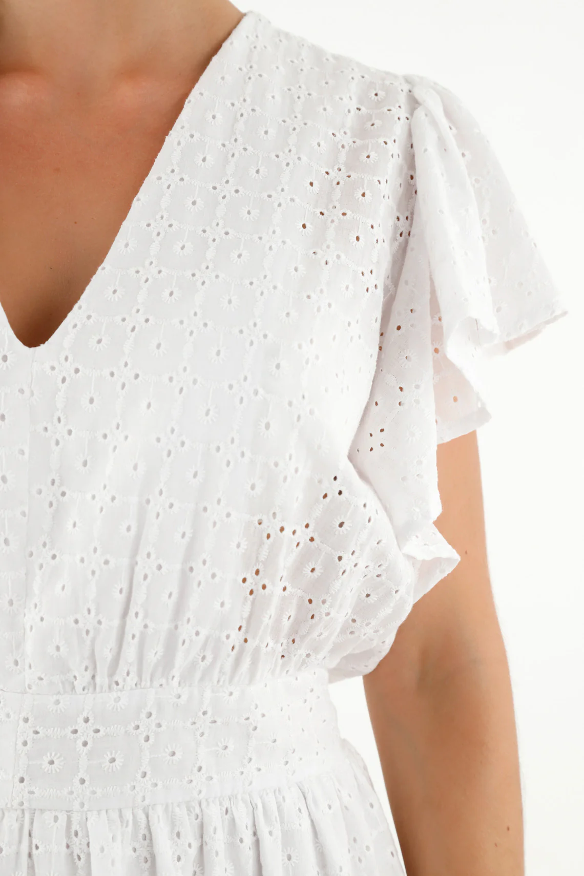 Women's White Eyelet Dress - Image 3