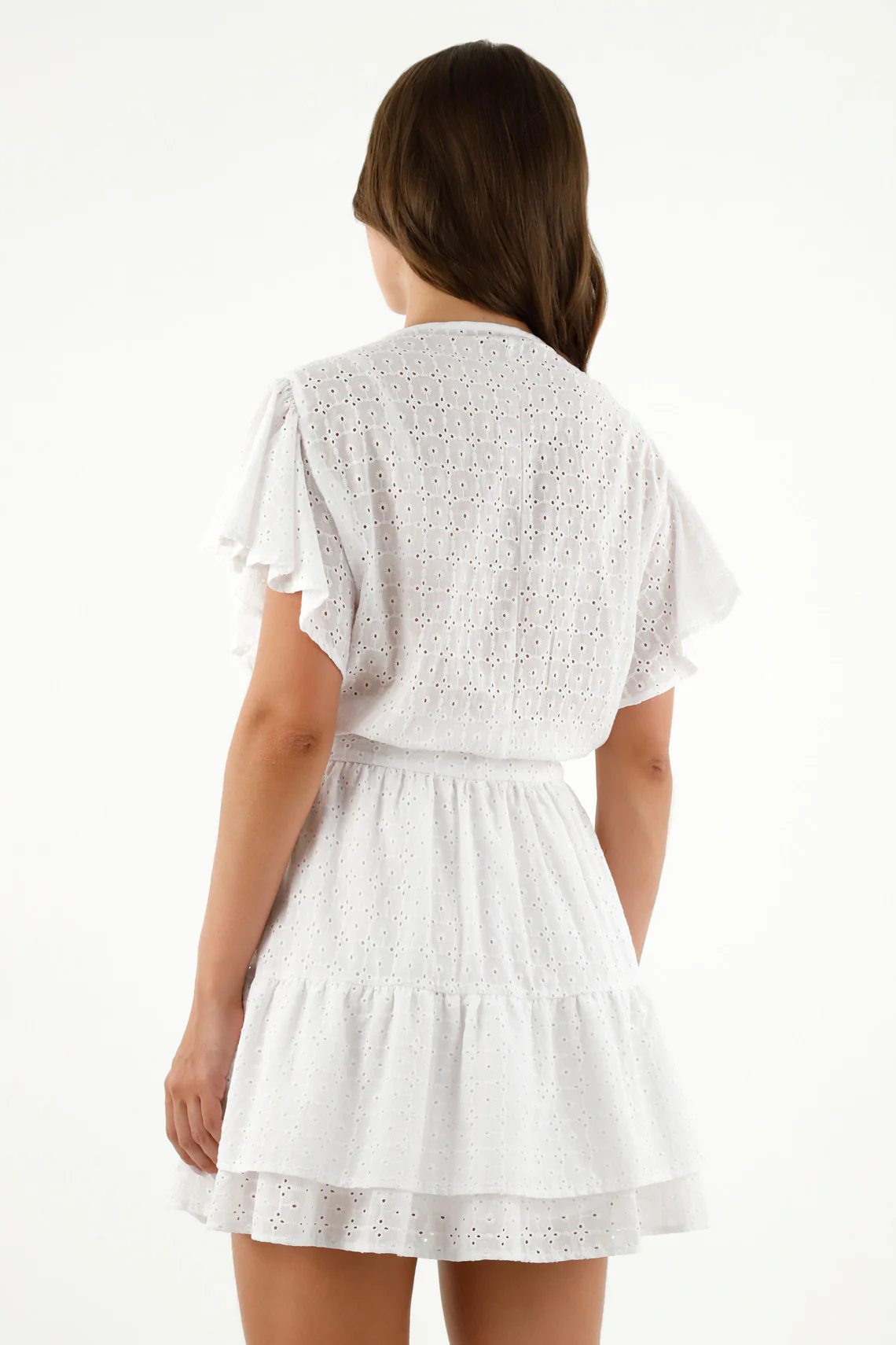 Women's White Eyelet Dress - Image 4