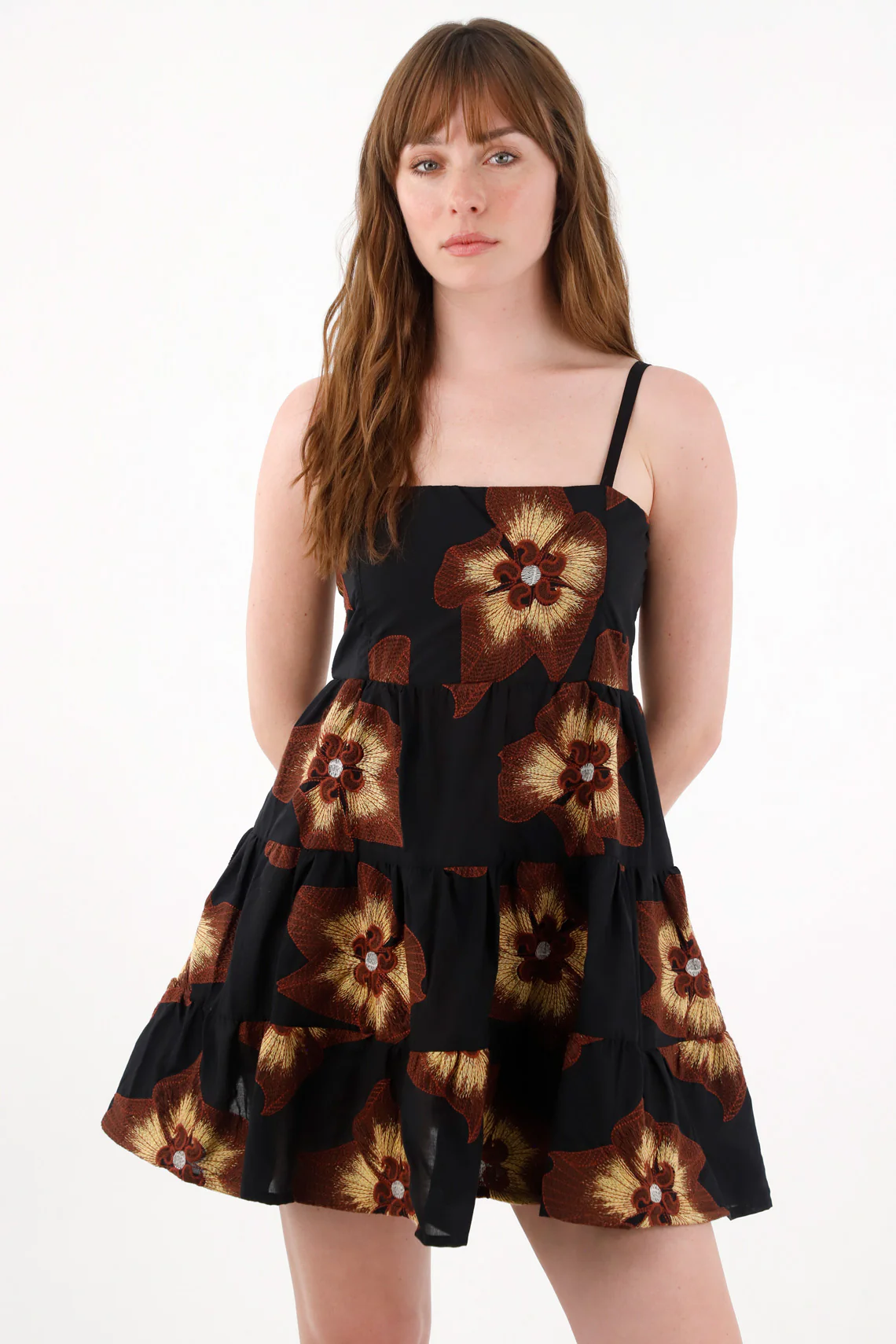 Women's Multicolor Embroidered Short Dress - Image 3
