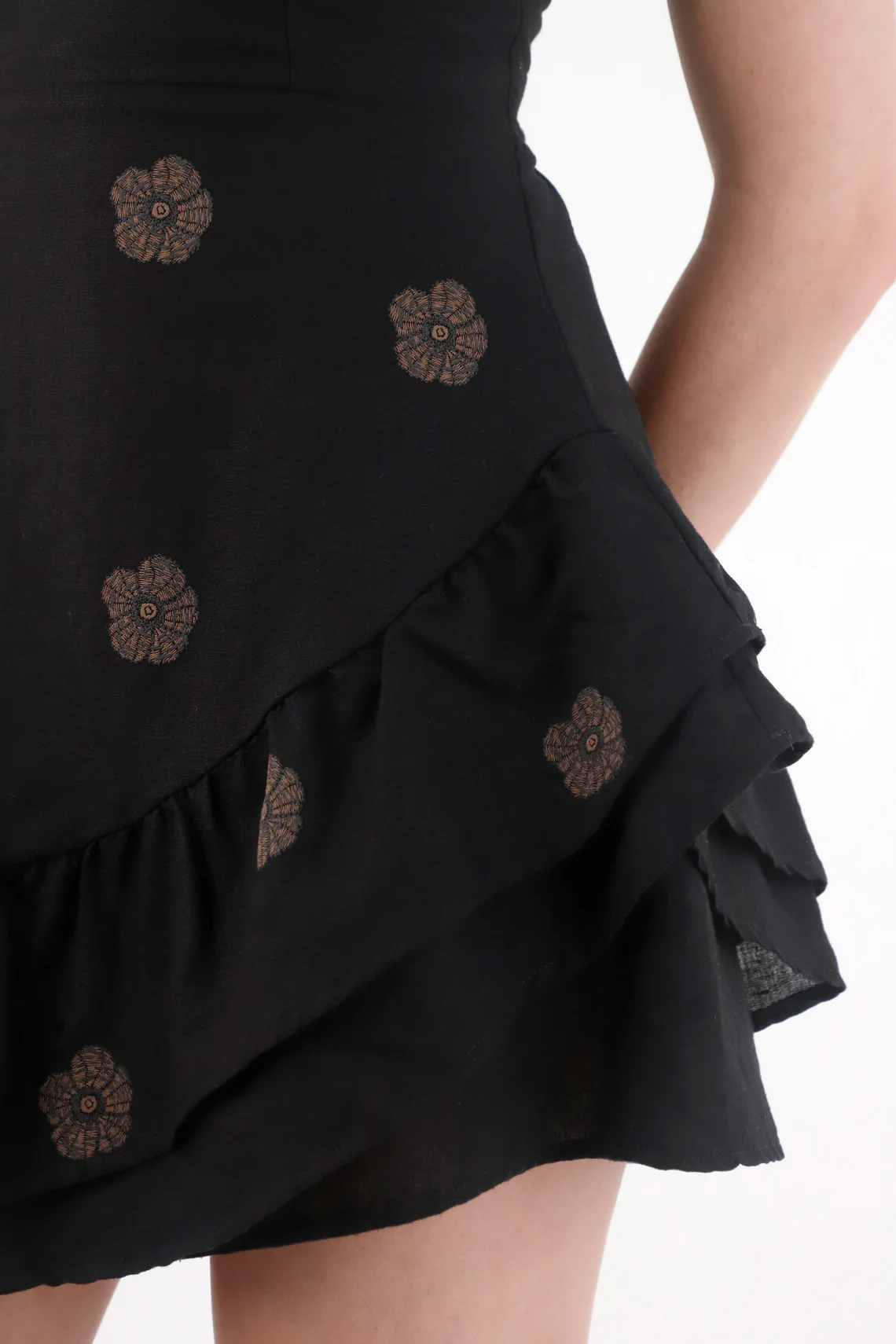 Women's Short Black Printed Dress - Image 3