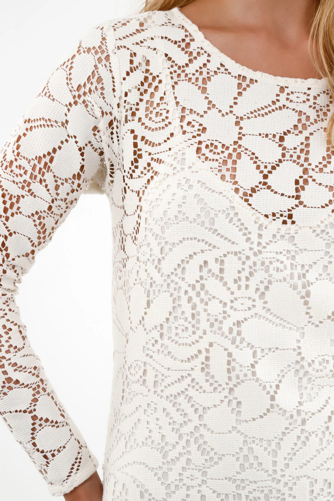 Women's Ecru Knit Dress - Image 3
