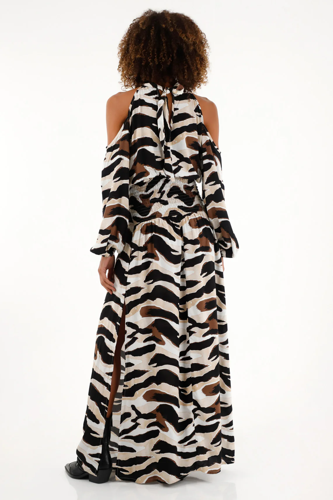 Women's long animal print dress - Image 4