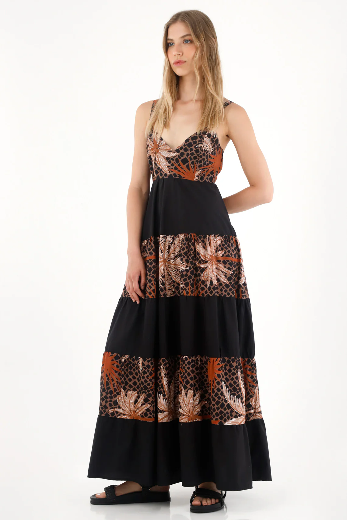 Women's Long Black Striped Maxi Dress - Image 2