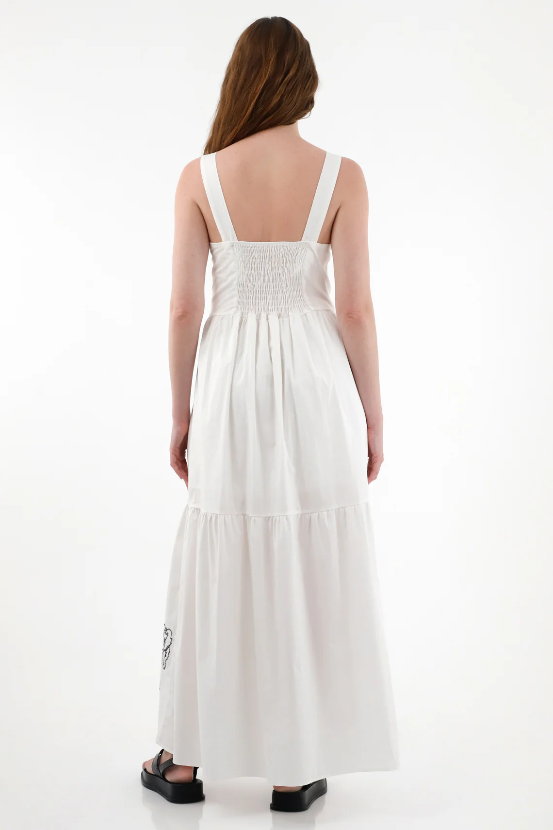Women's Wide Strap Embroidered Dress - Image 4