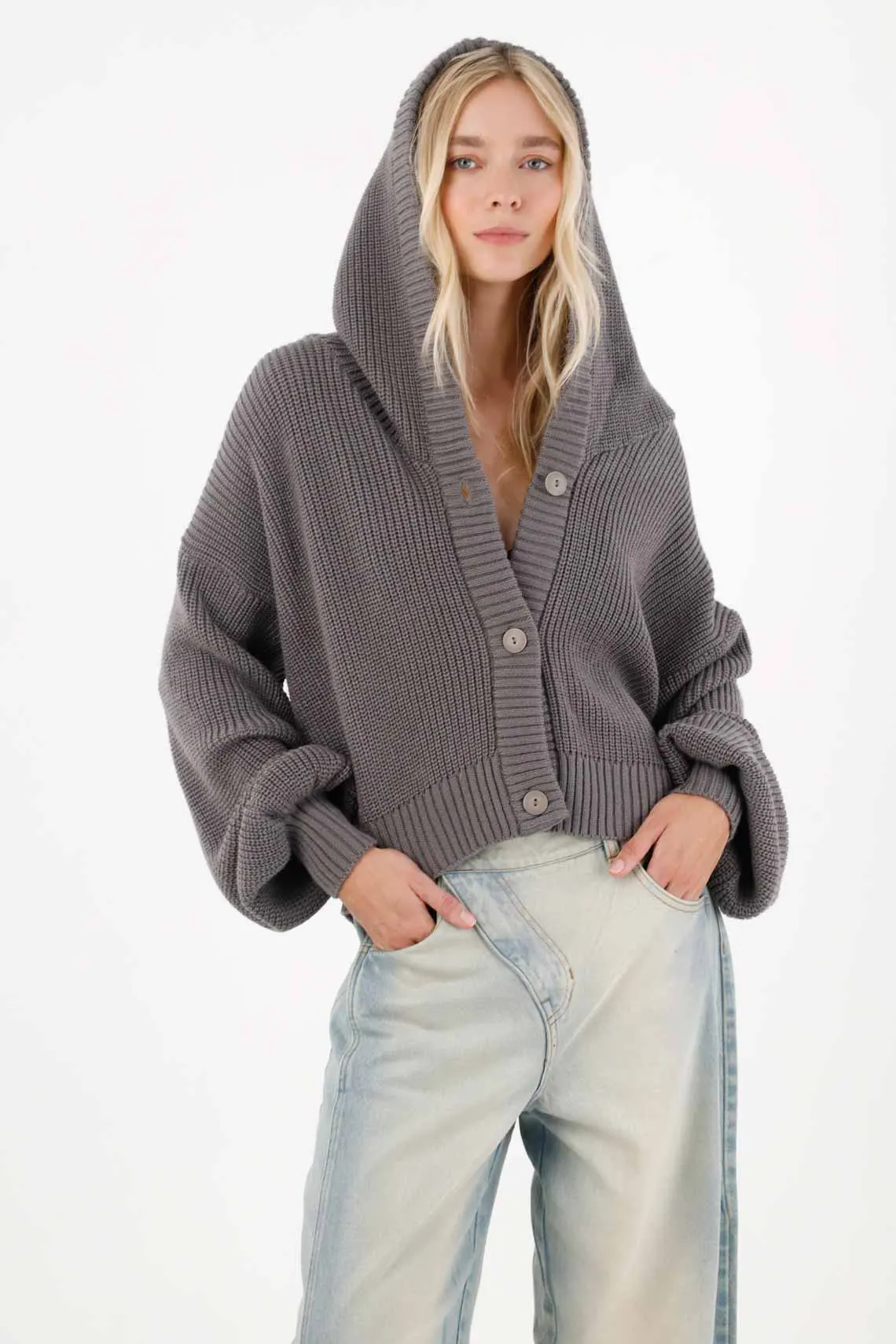 Women’s Oversized Acrylic Gray Hoodie