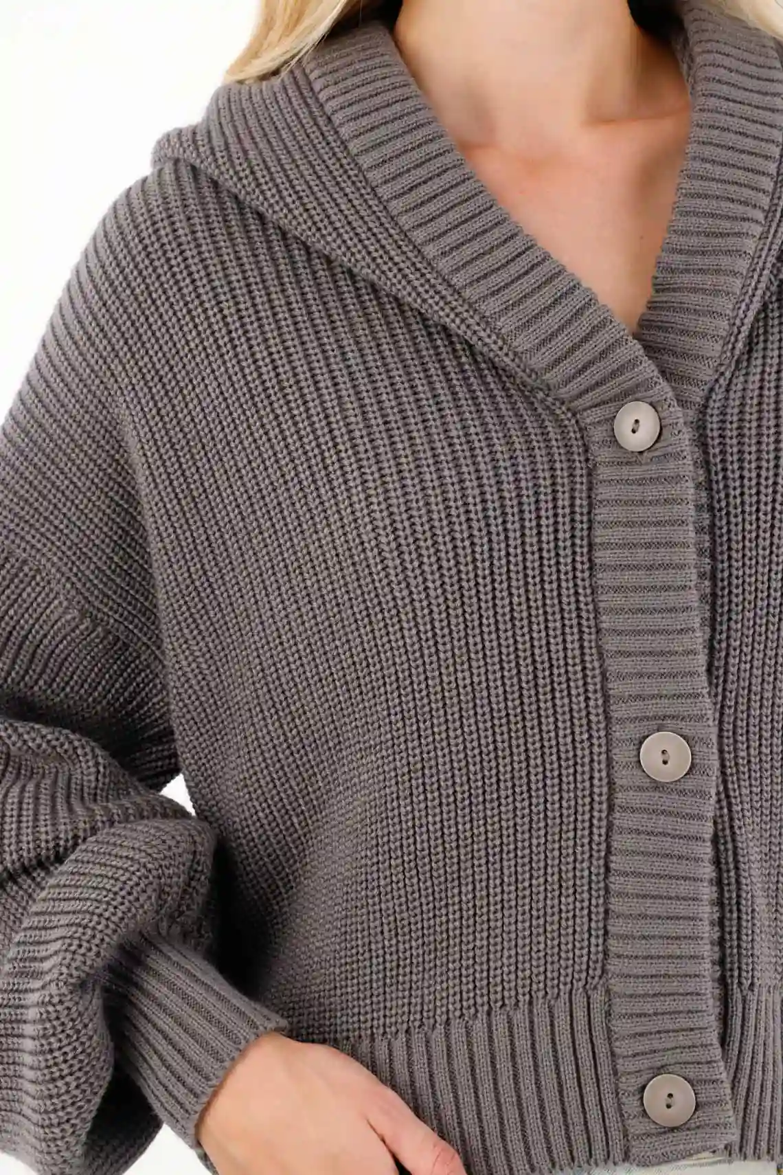 Women’s Oversized Acrylic Gray Hoodie - Image 4