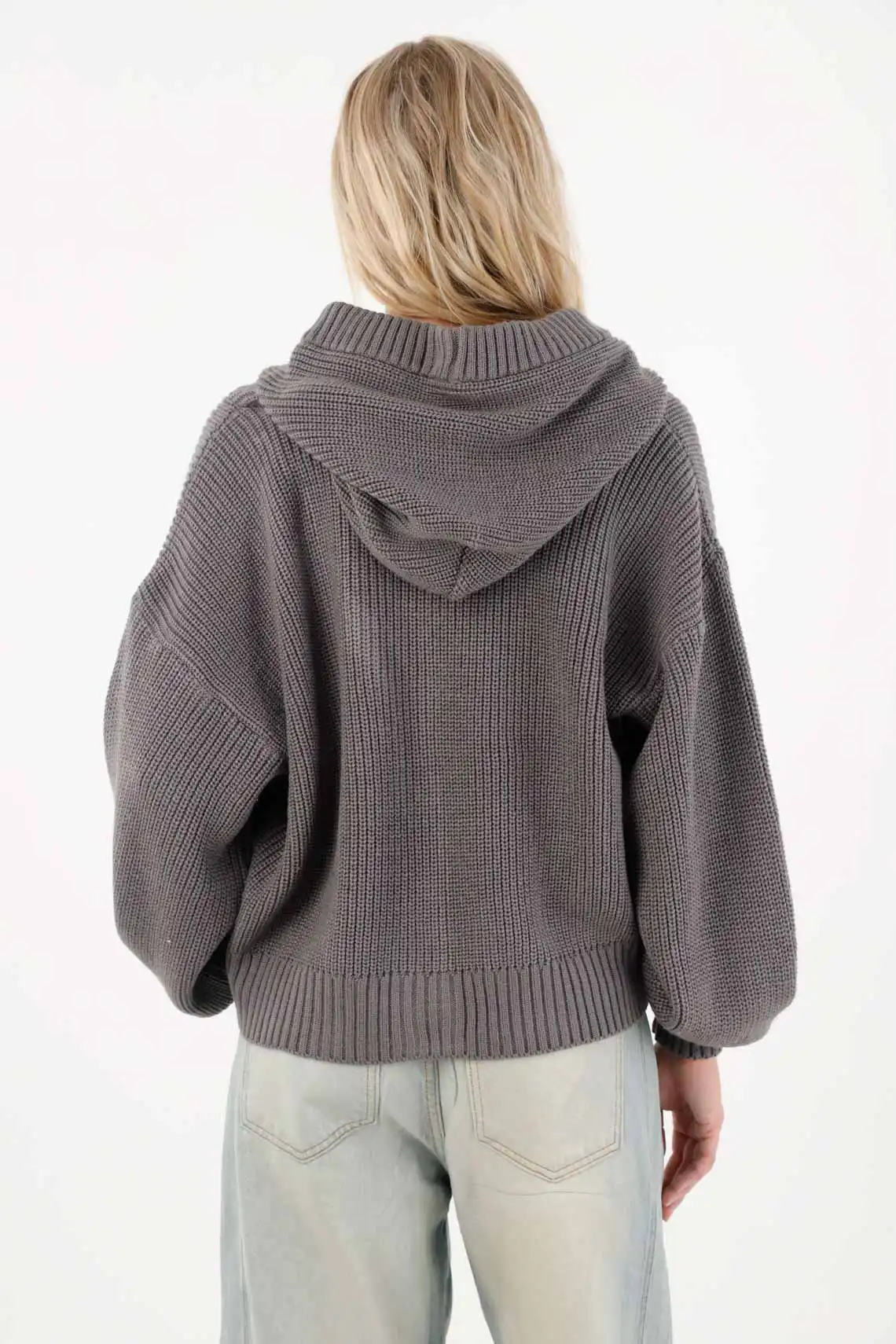 Women’s Oversized Acrylic Gray Hoodie - Image 6
